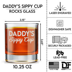 Daddy's Sippy Cup - Engraved Old Fashioned Glass