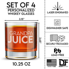 Grandpa Juice - Engraved Old Fashioned Whiskey Glass