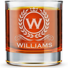 Personalized Engraved Old Fashioned Whiskey Glass - Classic Design