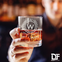 Personalized Engraved Old Fashioned Whiskey Glass - Classic Design